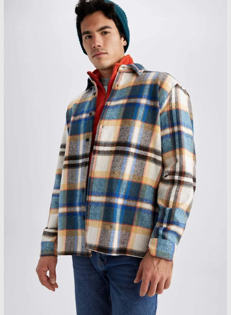 DeFacto Regular Fit Long Sleeve Check Print Shacket