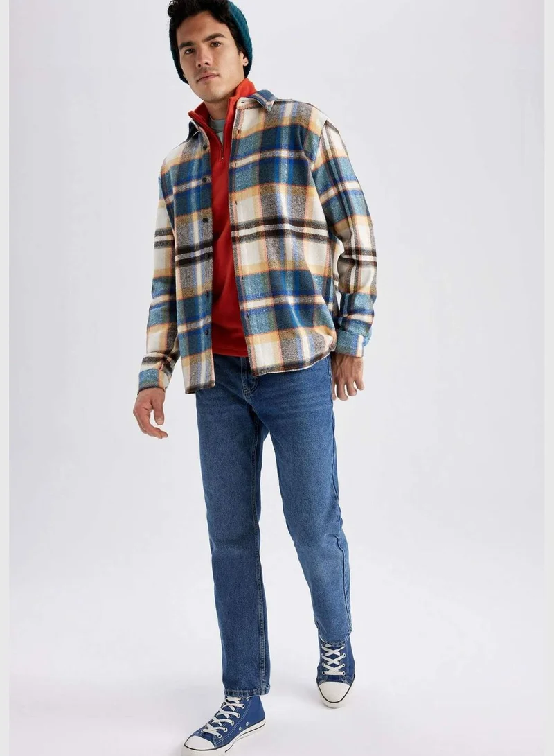 DeFacto Regular Fit Long Sleeve Check Print Shacket