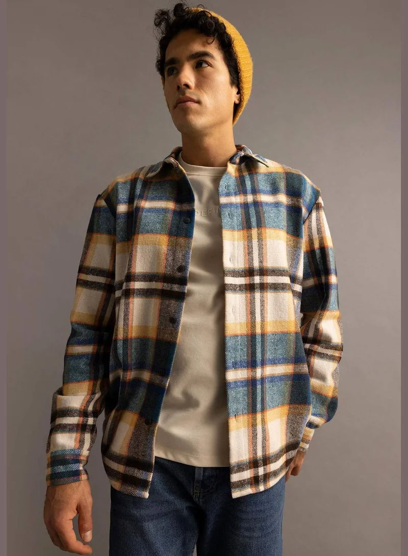 DeFacto Regular Fit Long Sleeve Check Print Shacket