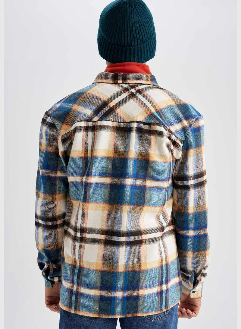 DeFacto Regular Fit Long Sleeve Check Print Shacket