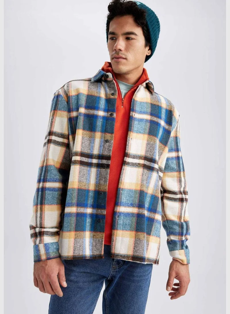DeFacto Regular Fit Long Sleeve Check Print Shacket