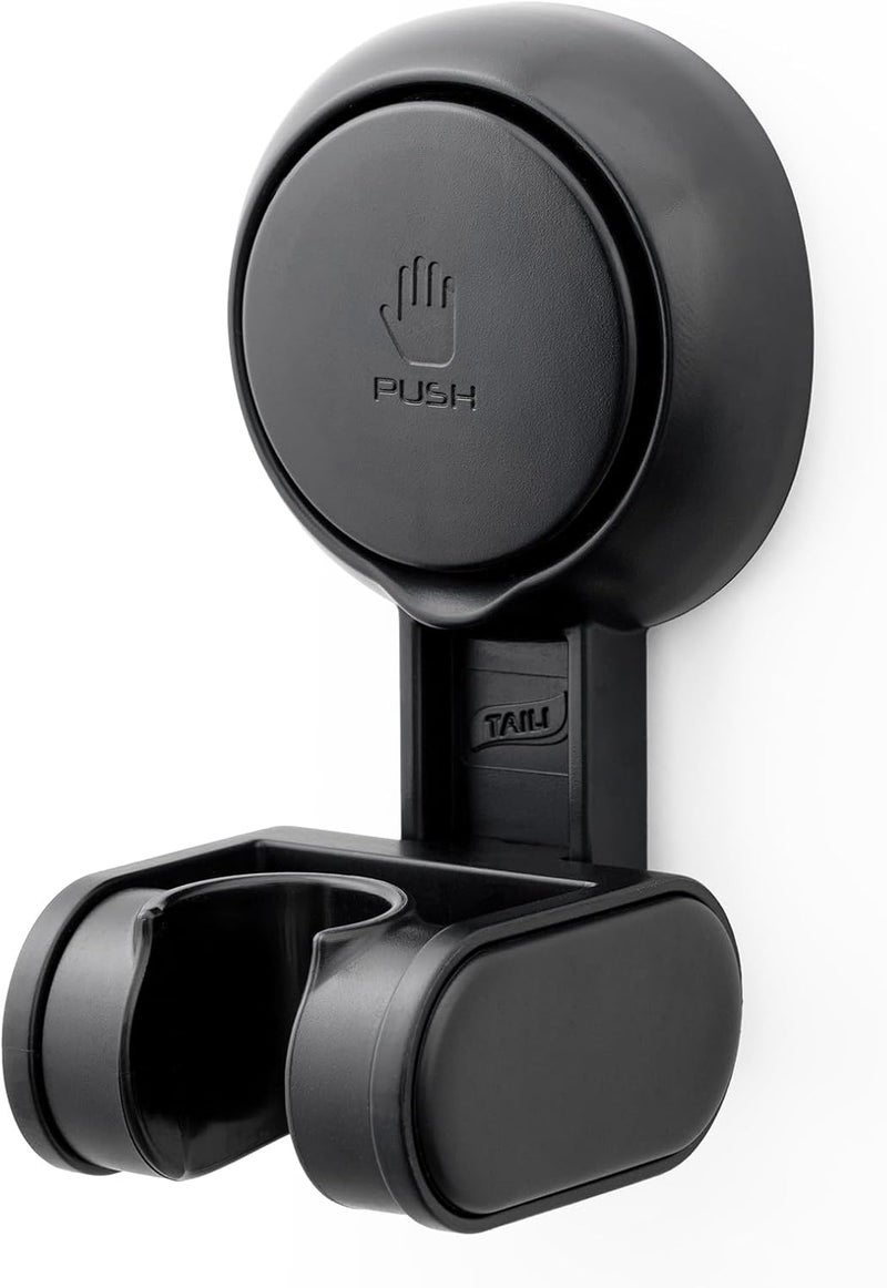 Taili Shower Head Holder Suction Cup, Handheld Shower Head Bracket, Height Angle Adjustable Wall Mounted, Bathroom Showerhead Holder No Drilling Removable Waterproof, Black - Image 1