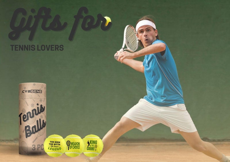 CybGene Tennis Gifts, Set of 3 Unique Tennis Balls with Gift Package, Perfect for Tennis Teammate, Partners - Men - Image 4