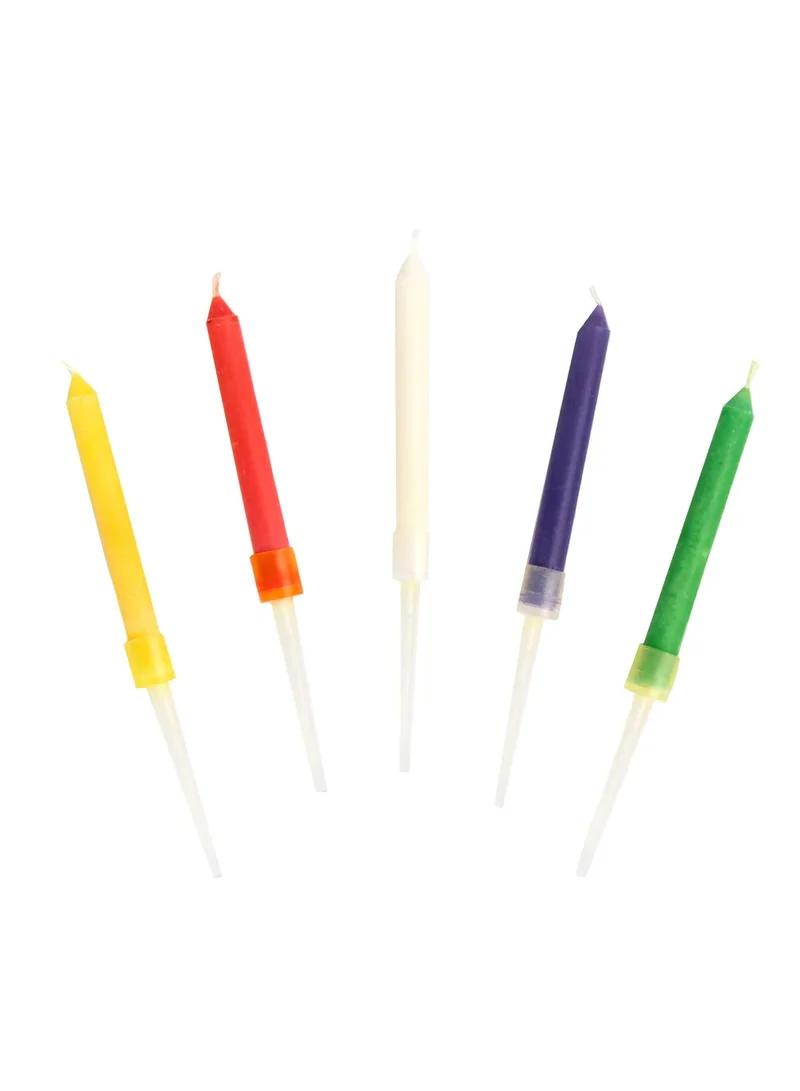 توكينج تيبلز Birthday Candles With Coloured Flames - 12 Pack