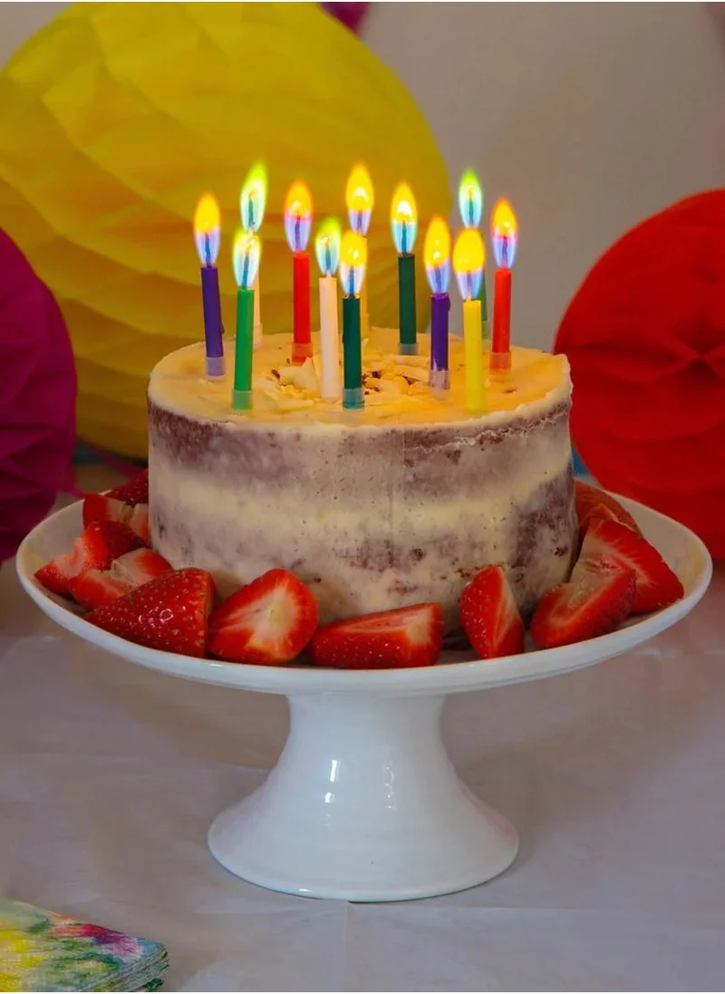 توكينج تيبلز Birthday Candles With Coloured Flames - 12 Pack