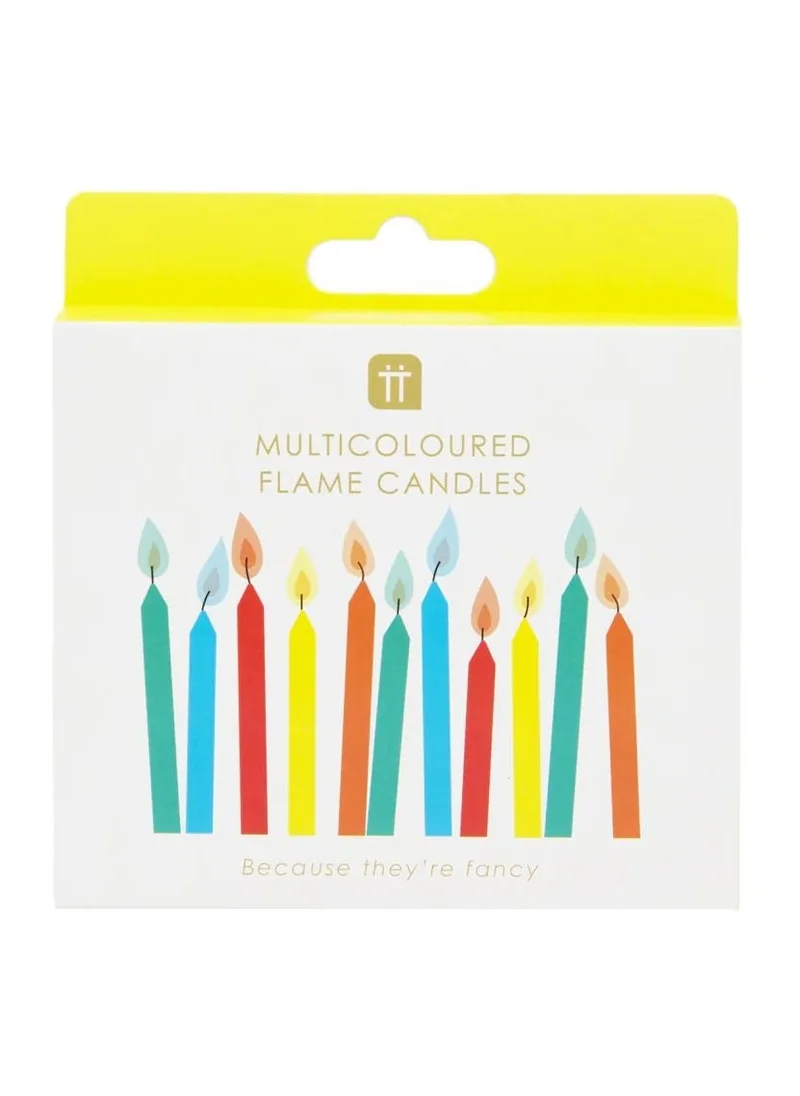 توكينج تيبلز Birthday Candles With Coloured Flames - 12 Pack