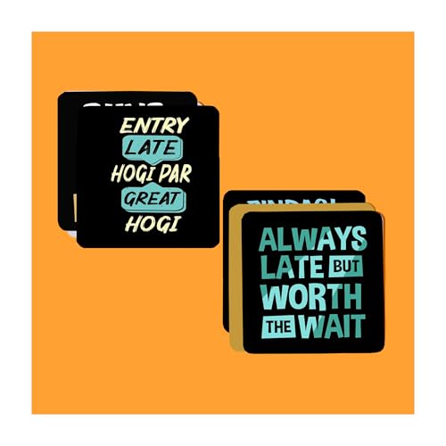 Tajnan Motivational Quote Coasters – Set of 6 | Funny & Inspirational Table Coasters for Home, Office, Coffee & Dining Tables | Unique Gift for Friends & Family - Image 5
