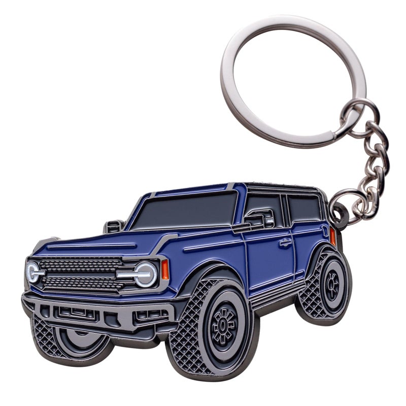 SINLAKUA for Bronco Keychain 4 door key chain Fob Cover Cool Mods Key Chain Sport Accessories compatible with Ford Bronco 2021 2022 2023Antimatter Blue - Image 3