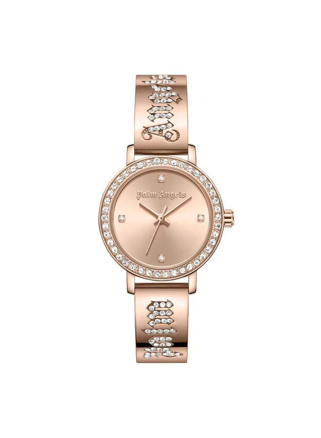 Palm Angels Mira Rose Gold Dial Rose Gold Stainless Steel Bracelet Analog Watch for Women, 28mm