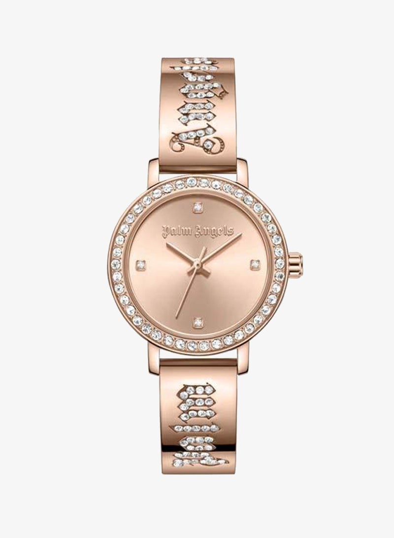 Palm Angels Mira Rose Gold Dial Rose Gold Stainless Steel Bracelet Analog Watch for Women, 28mm - Image 1