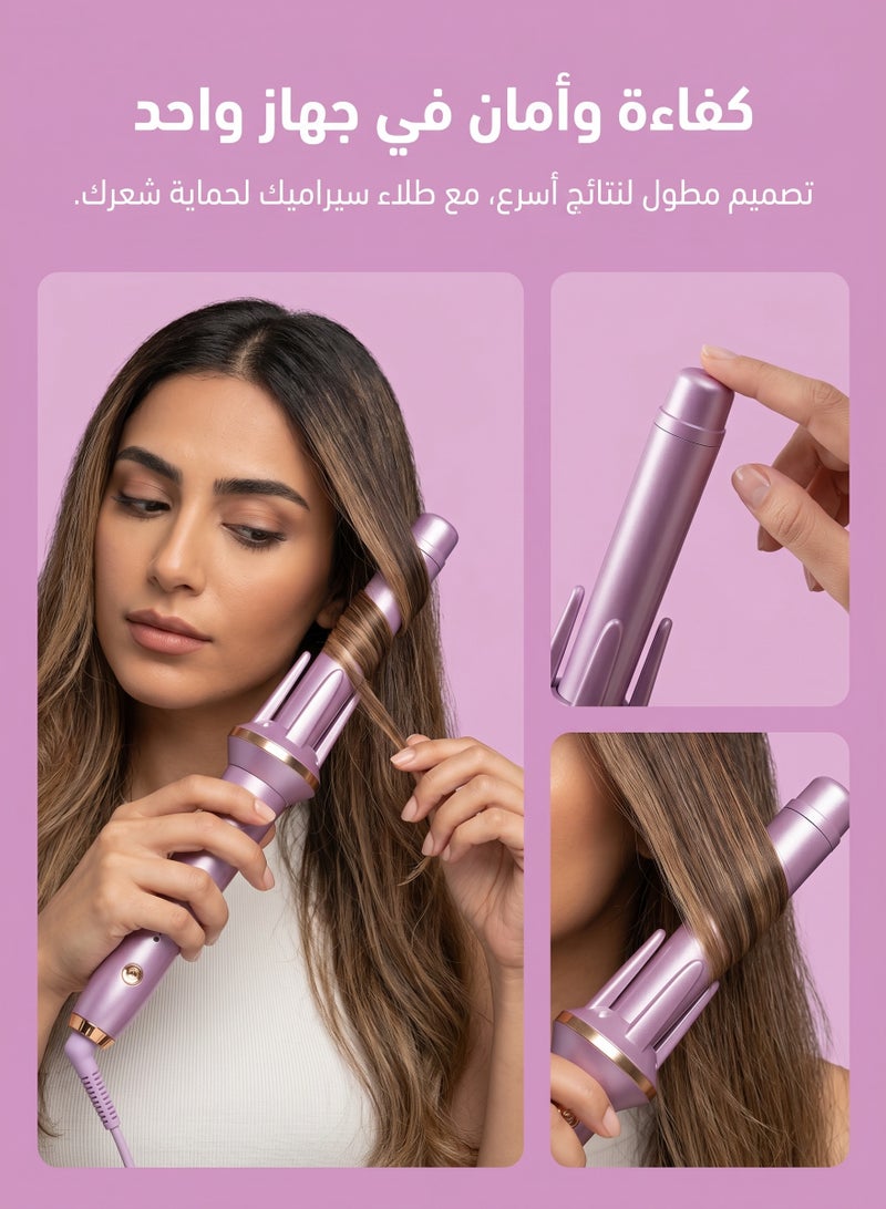 زيريفام مكواة تجعيد أوتوماتيكية، مكواة تجعيد بدرجة حرارة قابلة للتعديل (160–200 درجة مئوية)، تسخين سريع ومقاومة للحروق، أسطوانة طويلة لتجعيد الشعر بتموجات كبيرة، سلك دوار 360 درجة، مناسبة لجميع أنواع الشعر، 25 مم - Image 5