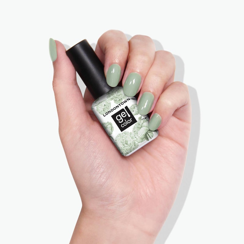 LONDONTOWN UV/LED Gel Nail Polish - Long Lasting, Chip Resistant High Shine Color - Glossy Sage Green, Lichen, 12ml/.40fl oz - Image 2
