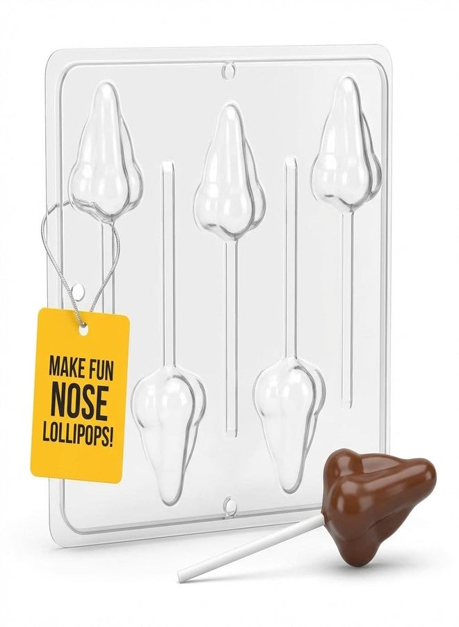 Lollipops Nose Lollipop Chocolate Candy Mold 3372, 5 Cavities, 2" x 2.5" Each Cavity - Image 2