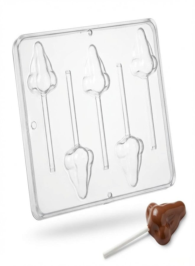 Lollipops Nose Lollipop Chocolate Candy Mold 3372, 5 Cavities, 2" x 2.5" Each Cavity - Image 4
