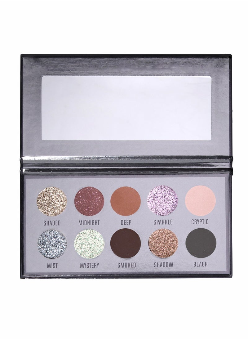 maffick - Maffick 10 Color Shadow Palette- Black Smoky Makeup with Shimmering Pearl Eyeshadow for a Radiant, Dramatic Look - Image 1