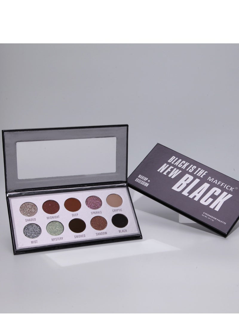maffick - Maffick 10 Color Shadow Palette- Black Smoky Makeup with Shimmering Pearl Eyeshadow for a Radiant, Dramatic Look - Image 1