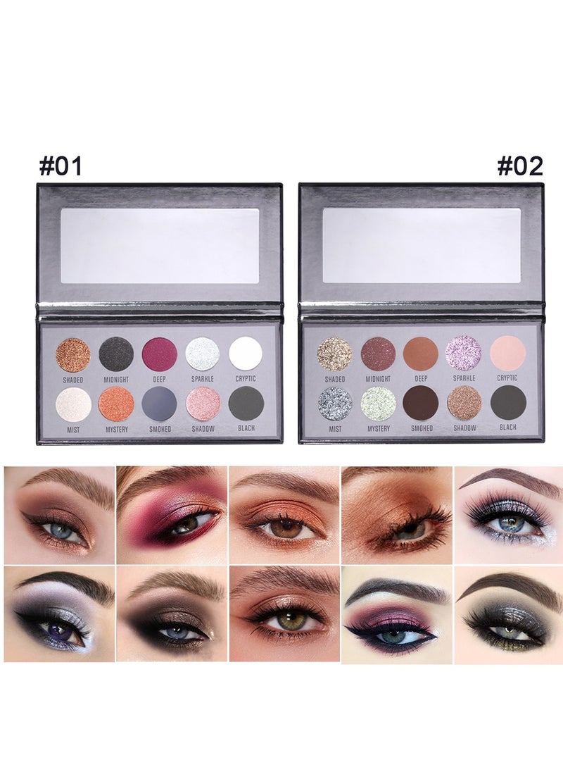 maffick - Maffick 10 Color Shadow Palette- Black Smoky Makeup with Shimmering Pearl Eyeshadow for a Radiant, Dramatic Look - Image 1