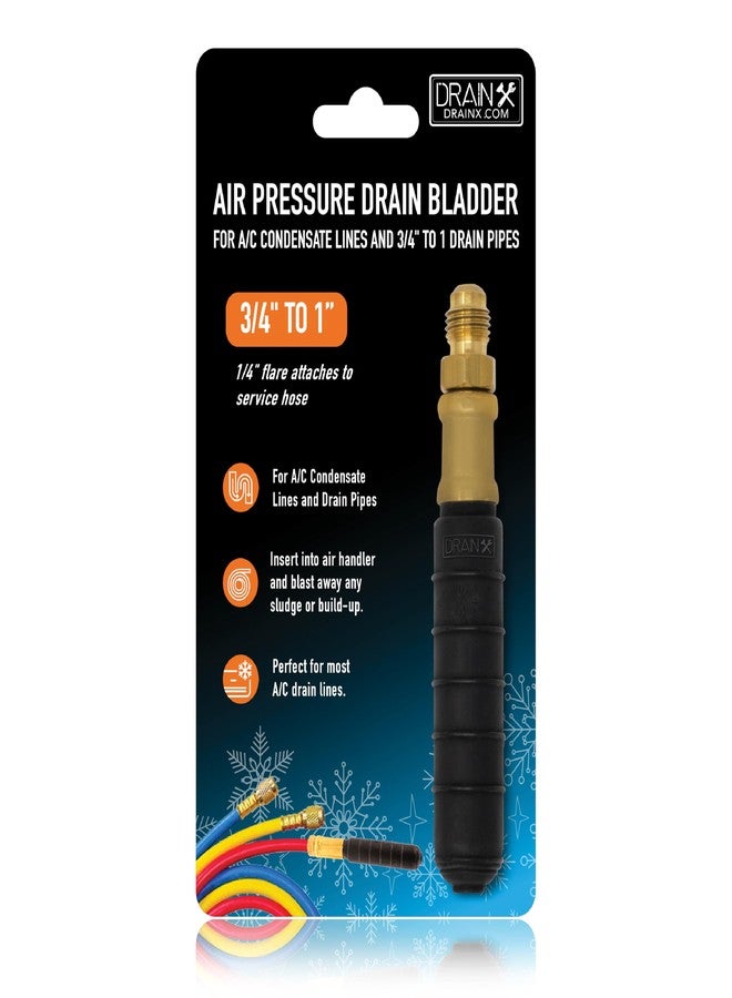 DrainX Air Pressure Bladder for HVAC Line Blowout A/C Condensate Lines and pipes (3/4"-1" Diameter) - Image 2