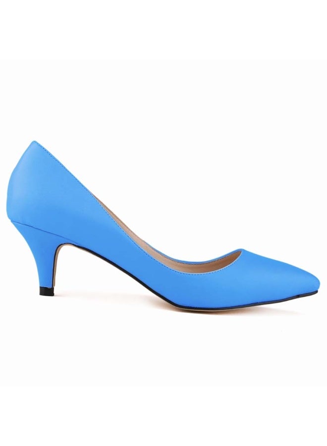 Loquat Low-Vamp Stiletto Heels 6cm Blue - Image 2