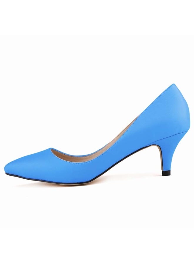 Loquat Low-Vamp Stiletto Heels 6cm Blue - Image 1
