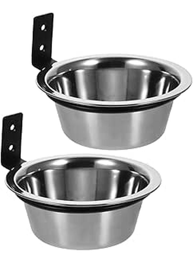 2Pcs Wall Mounted Raised Dog Bowls 6 Inch Elevated Pet Feeder For Small Dogs - Image 1