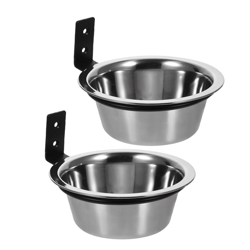 2Pcs Wall Mounted Raised Dog Bowls 6 Inch Elevated Pet Feeder For Small Dogs - Image 2