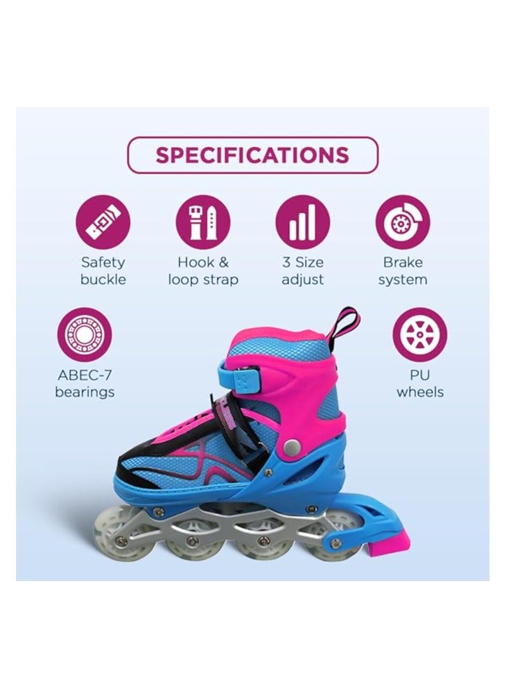 ENDLESS  EL1027 Inline Adjustable Skates Large 39 EUR (UK 5.5) - 43 EUR (UK 9) for 12 Years and Above | Aluminium Chassis and 70 mm PU Wheels | All Wheels Flash, ABEC 7 Bearings - Image 3