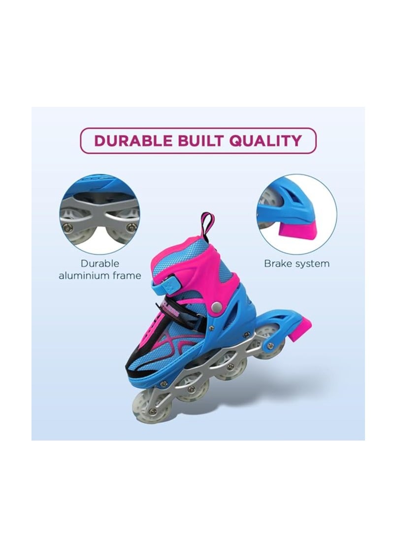 ENDLESS  EL1027 Inline Adjustable Skates Large 39 EUR (UK 5.5) - 43 EUR (UK 9) for 12 Years and Above | Aluminium Chassis and 70 mm PU Wheels | All Wheels Flash, ABEC 7 Bearings - Image 4