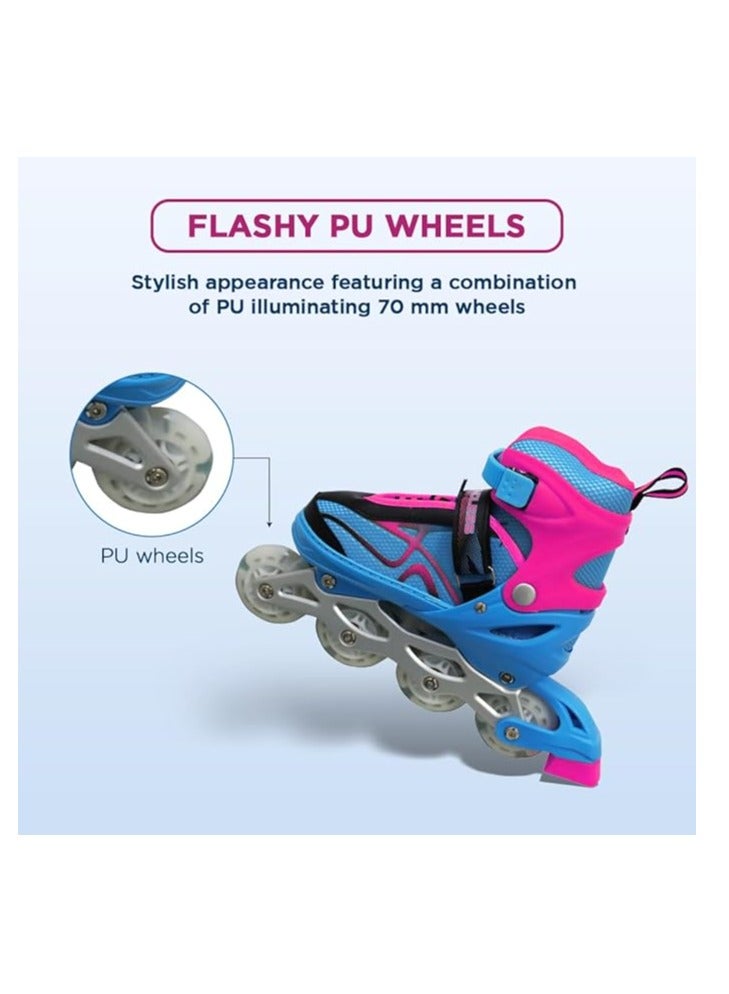 ENDLESS  EL1027 Inline Adjustable Skates Large 39 EUR (UK 5.5) - 43 EUR (UK 9) for 12 Years and Above | Aluminium Chassis and 70 mm PU Wheels | All Wheels Flash, ABEC 7 Bearings - Image 5