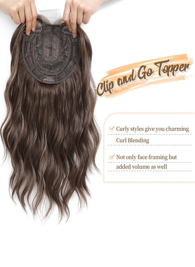 بانواي وصلات شعر بانواي بطول 16 بوصة للنساء، شعر مستعار صناعي مموج ومجعد، بخصلات بنية اللون، مثبتة بمشبك، للنساء - Image 3