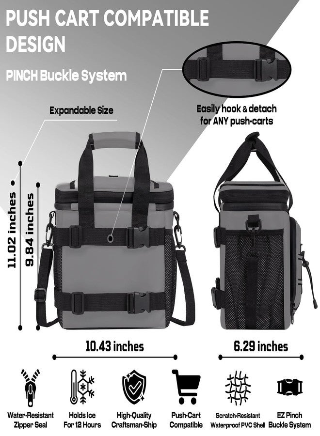 MORXPLOR Golf Cart Cooler with Magnetic Lid,12-Can Insulated Soft Cooler Bag with 3 Ice Packs,and Multi-Pockets for Accessories,Fits on Golf Push Cart with Adjustable Shoulder Strap - Image 5