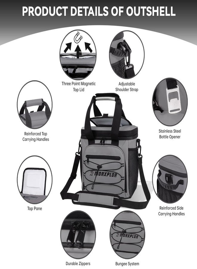 MORXPLOR Golf Cart Cooler with Magnetic Lid,12-Can Insulated Soft Cooler Bag with 3 Ice Packs,and Multi-Pockets for Accessories,Fits on Golf Push Cart with Adjustable Shoulder Strap - Image 2