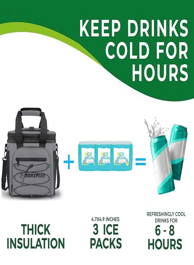 MORXPLOR Golf Cart Cooler with Magnetic Lid,12-Can Insulated Soft Cooler Bag with 3 Ice Packs,and Multi-Pockets for Accessories,Fits on Golf Push Cart with Adjustable Shoulder Strap - Image 3