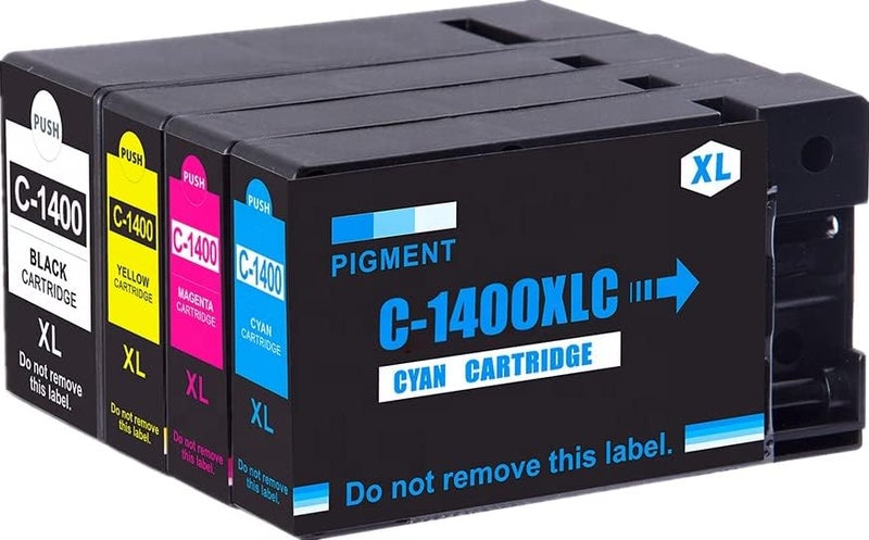 NexNova ® ink Cartridge Compatible for Canon PGI-1400XL Set High Yield (4-Pack Black Cyan Magenta Yellow) PGI 1400 XL Guaranteed Compatibility with MAXIFY MB2140 MB2340 MB2740 MB2040 - Image 2