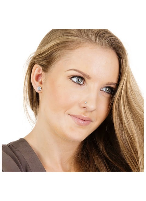 Blomdahl Nose Piercing Silver Titanium, Nose Mini Bezel 3Mm, Crystal