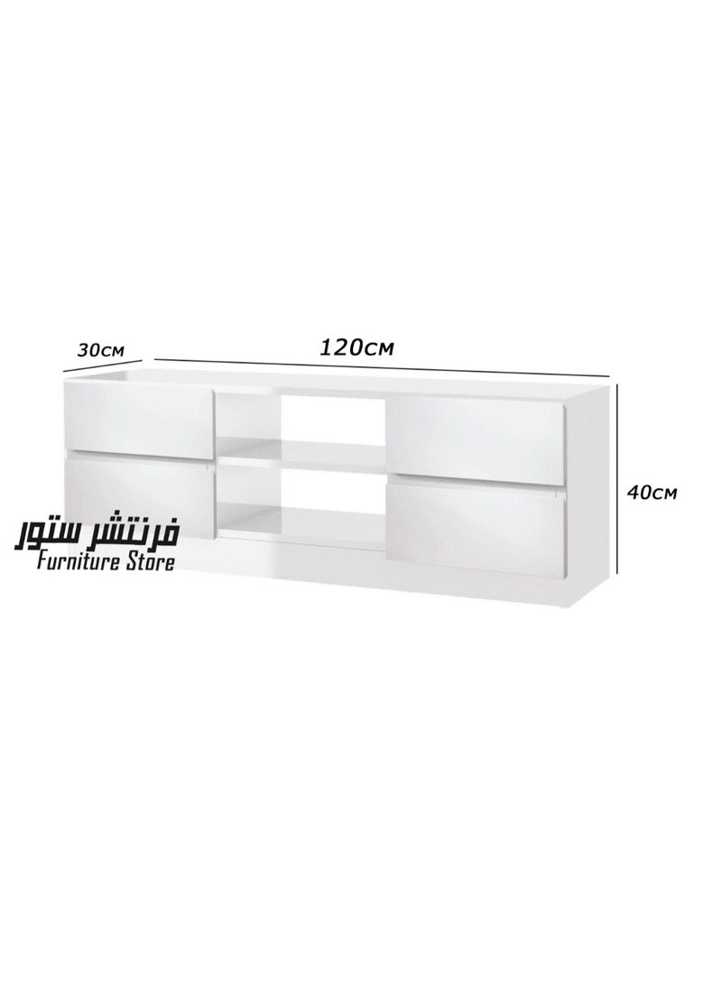 فرنتشر ستور وحدة تليفزيون مودرن - ارتفاع 40 سم - عرض 120 سم - عمق 30 سم ، من فرنتشر ستور.  - Image 2