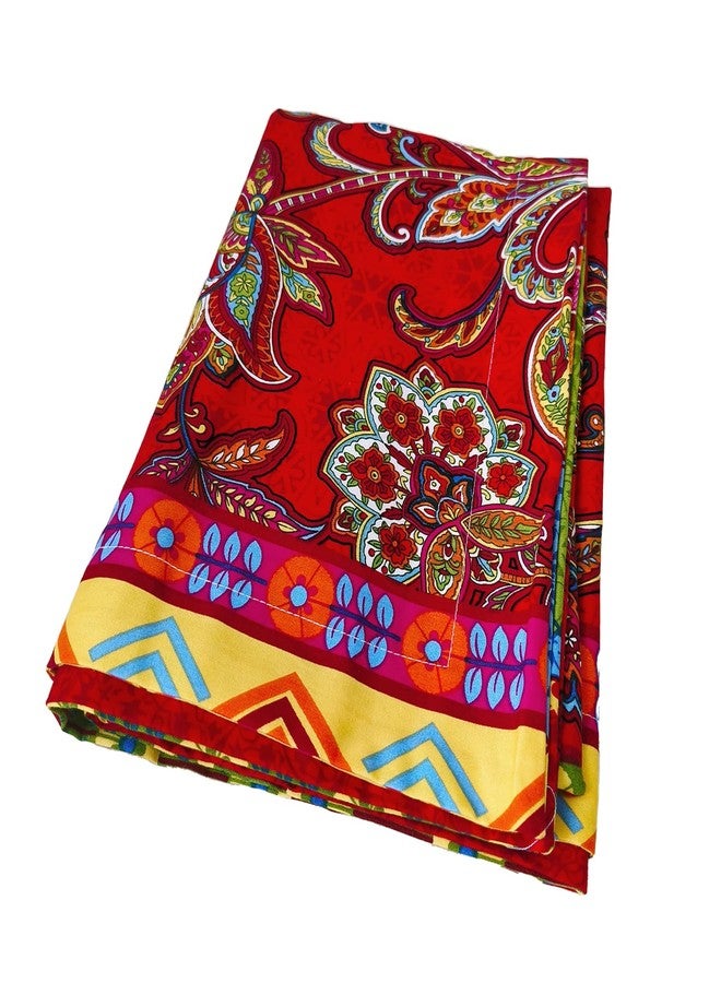 ABREEZE Bohemia Retro Pillow Shams Ethnic Vintage Floral Pillow Cases 100% Brushed Cotton Pillowcases Damask Paisley Colorful Red Pillow Covers Twin/Full/Queen Set of 2 - Image 4