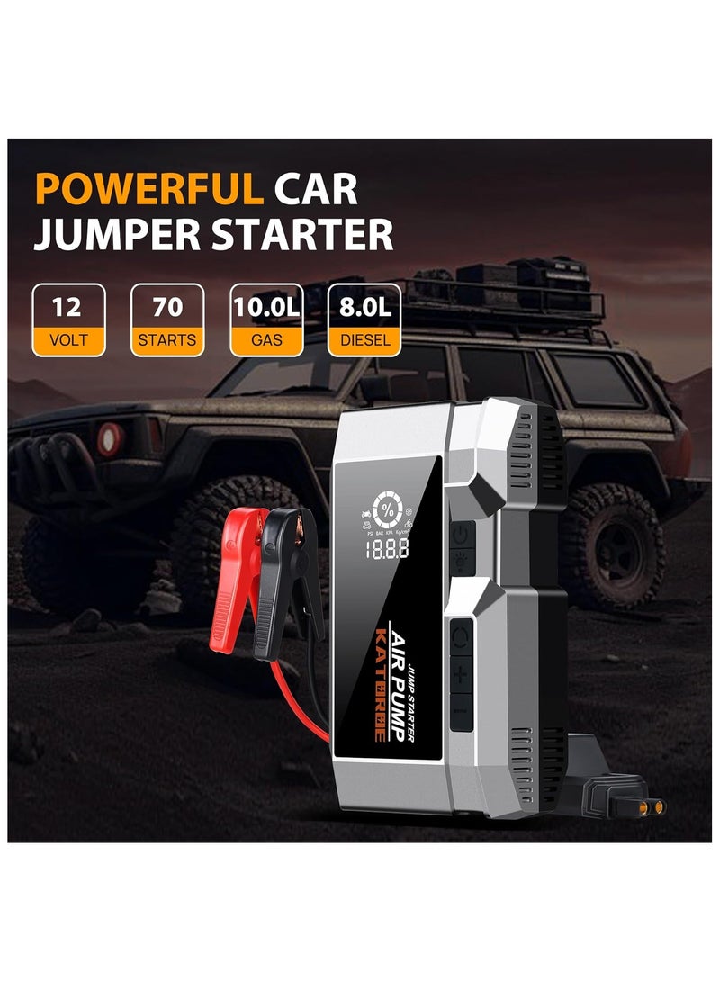 Generic Ultimate Car Jump Starter with Air Compressor – 4000A Peak Power for Fast and Reliable Starts, 160 PSI Air Compressor, Quick Charge 3.0, Large Display, and Multi-Mode Flashlight for Enhanced Safety  - Image 3