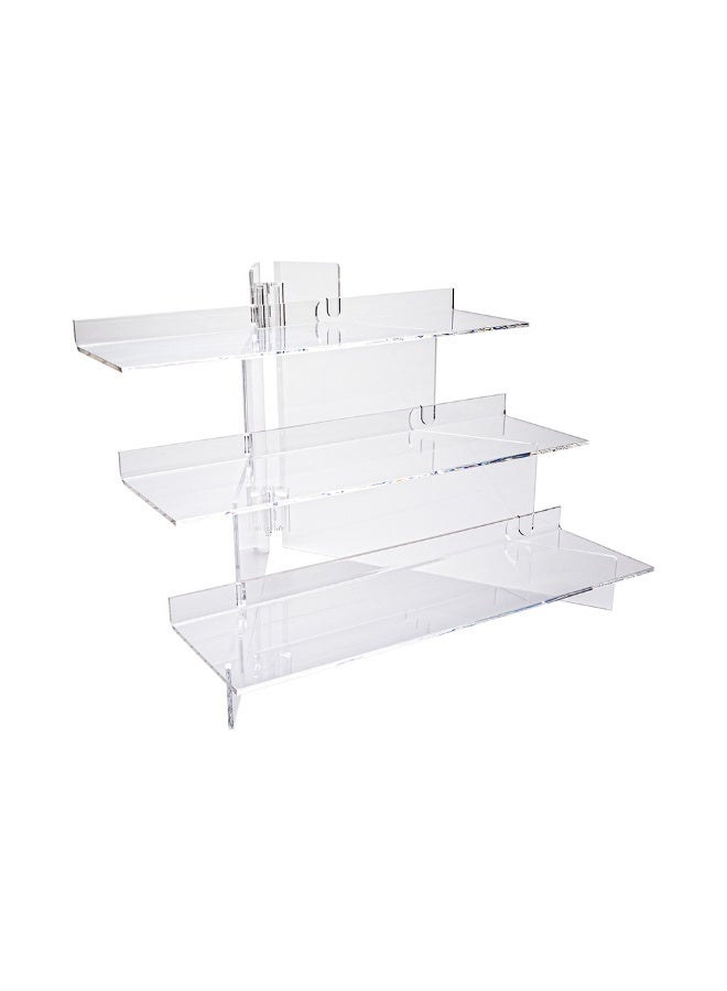 Restaurantware Clear Tek 15.8 x 15.8 x 5.9 Inch Dessert Display Stand, 1 Premium Cupcake Holder For Parties - 3 Tiers, Sturdy, Clear Buffet Riser For Cupcake, Serve Appetizer Or Dessert  - Image 1