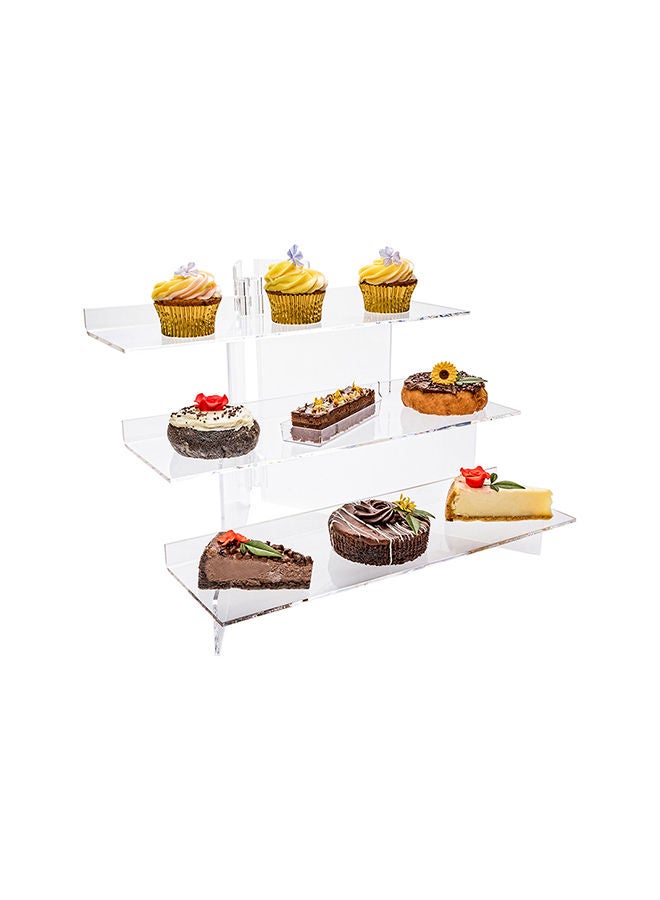 Restaurantware Clear Tek 15.8 x 15.8 x 5.9 Inch Dessert Display Stand, 1 Premium Cupcake Holder For Parties - 3 Tiers, Sturdy, Clear Buffet Riser For Cupcake, Serve Appetizer Or Dessert  - Image 5