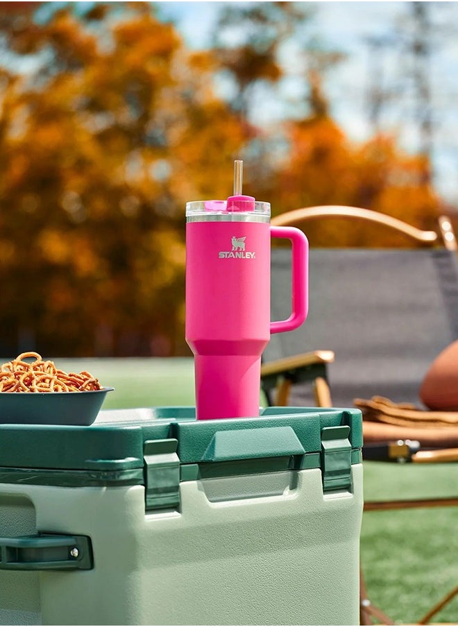 Stanley - Stanley 40 oz. Quencher H2.0 Pink Cup FlowState Tumbler- Camelia Stainless Steel Vacuum Insulated Tumbler with Lid and Straw for Water, Iced Tea or Coffee, Smoothie and More - Image 1
