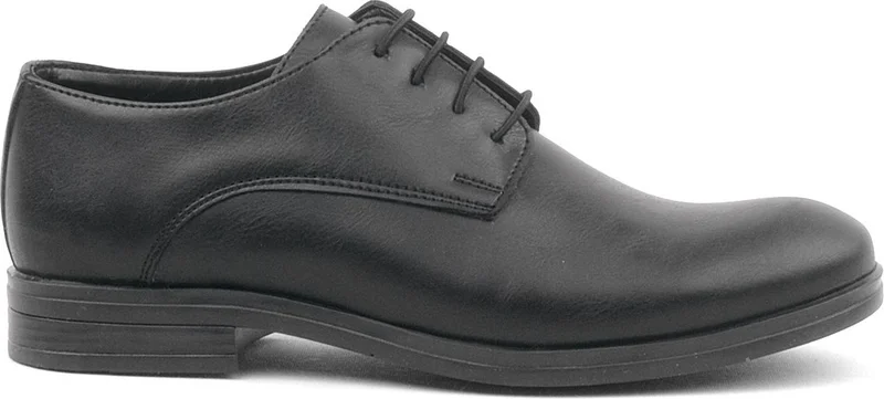 راكربلاس Black Matte Lace-up Oxford Kids Shoes