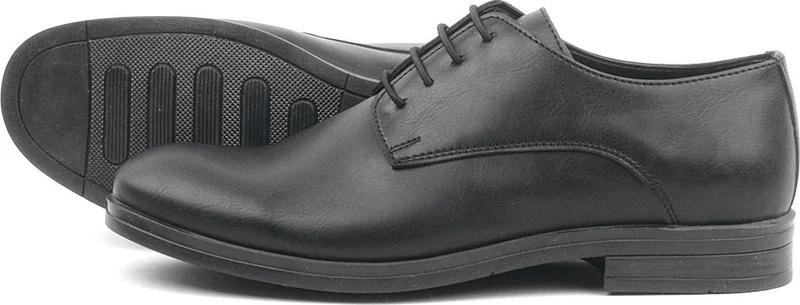 راكربلاس Black Matte Lace-up Oxford Kids Shoes