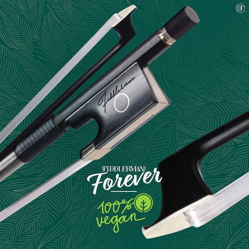 Fiddlerman Forever Vegan Black Carbon Fiber Violin Bow with Long-Lasting Zarelon Synthetic Hair - Image 5