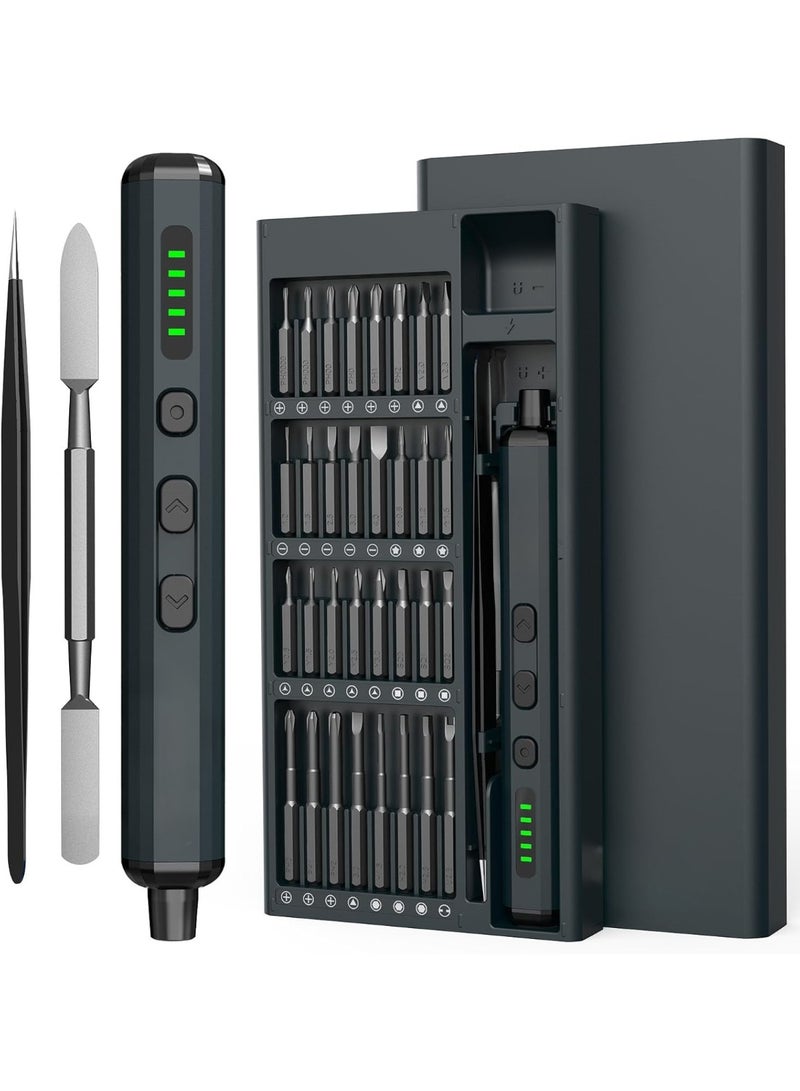 Electric Screwdriver – 68-in-1 Precision Set with 64 Magnetic S2 Bits – Adjustable 5-Torque Gears & LED Display for Daily Electronic Repairs
