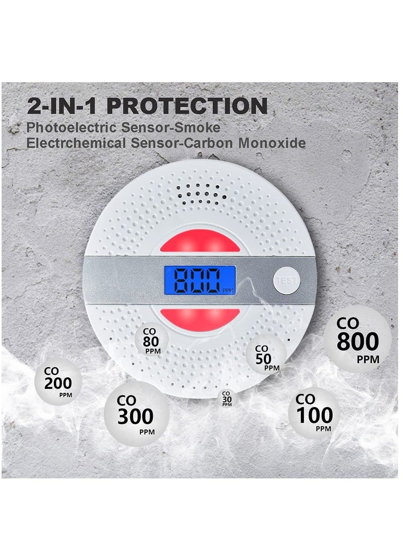 Carbon Monoxide Detector, CO Alarm with LCD Screen Battery Powered Dual Sensor Combination, Led Indicator, Loud Sound Alert  - Image 3