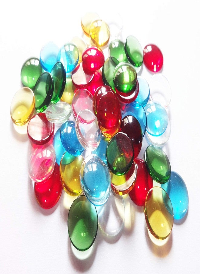 EXCEL IMPEX Flat Bottom Type Glass Stone Pebbles/Marbles Suitable for Aquariums; Vase Crafts and Home Decor; Transparent; Multicolour -Set of 50 Pieces - Image 3