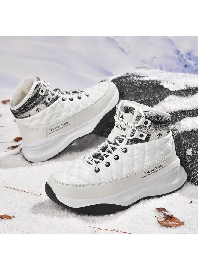 Large Size Winter Plus Velvet Snow Boots New High-top Warm Cotton Shoes Thickened Waterproof Non-slip Outdoor Sports Shoes