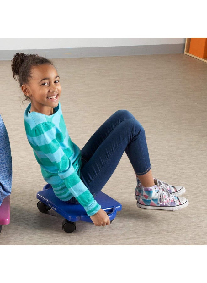 hand2mind hand2mind Blue Indoor Scooter Board with Handles, Floor Scooter, Sit Down Scooter, Gym Activities for Kids, Indoor Recess Games, Sport Scooters, Physical Education Equipment, Gross Motor Toys - Image 2