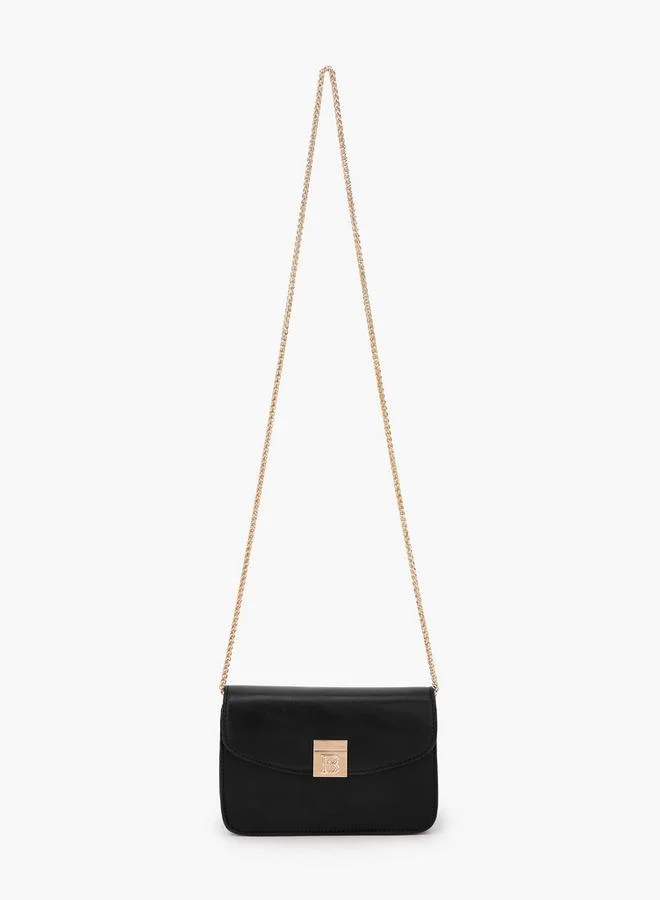 Flora Bella By Shoexpress Flora Bella Logo Accent Crossbody Bag with Chain Strap